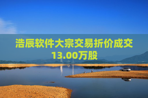 浩辰软件大宗交易折价成交13.00万股