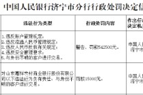 山东嘉祥农商行被罚54.25万元：因违反账户管理规定等