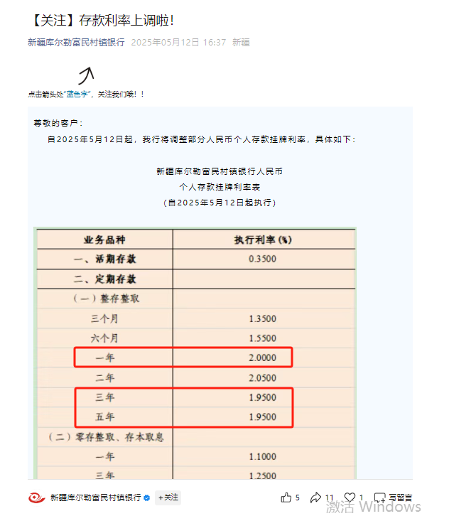 极致倒挂再现！这家村行逆市上调产品利率，中小银行首现“存5年不如存1年”现象  第1张