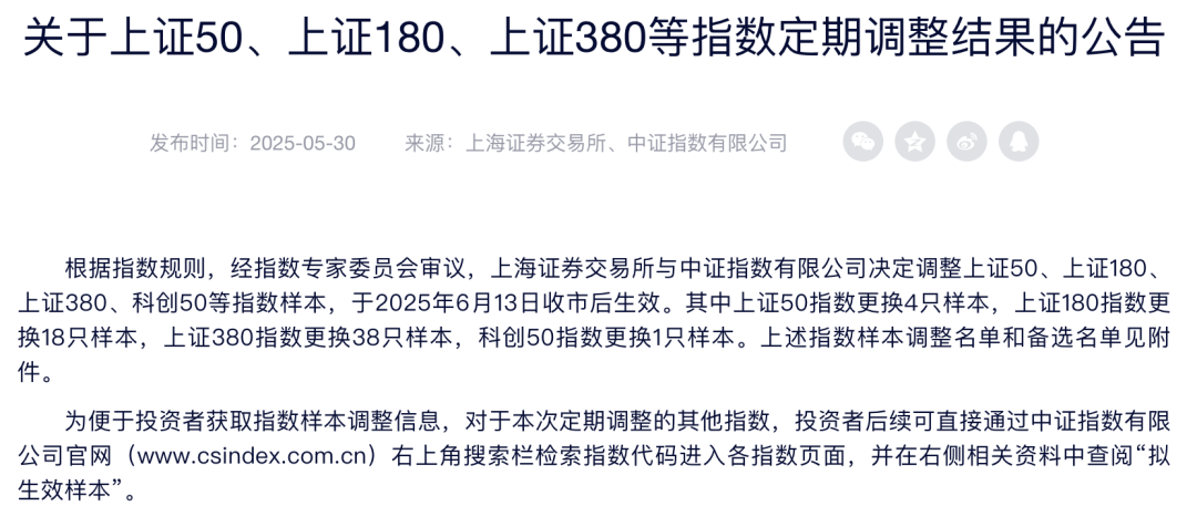 A股，这些指数将进行重要调整！6月16日起生效  第2张