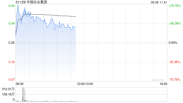中国水业集团盘中涨超40% 拟折让约8.43%配股净筹约1260万港元  第1张