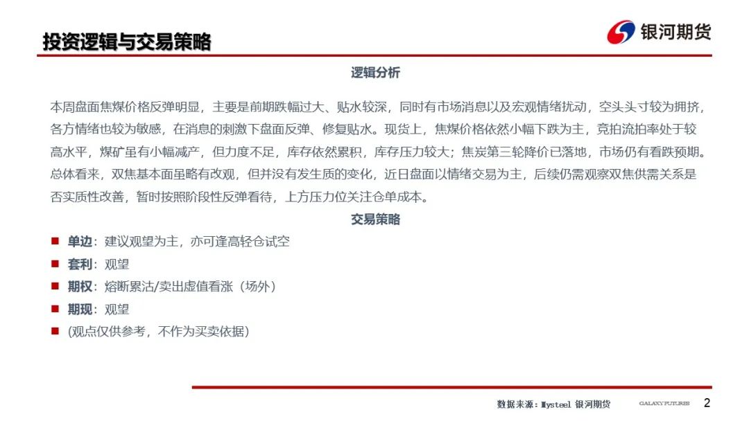 【双焦周报】市场消息扰动增加 谨防盘面冲高回落风险  第5张